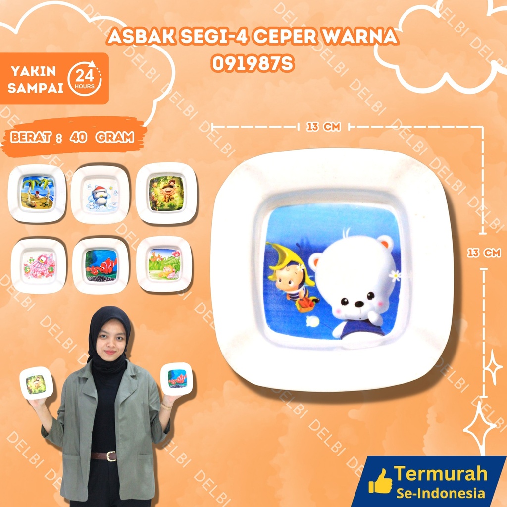 [091987S] ASBAK SEGI-4 CEPER WARNA