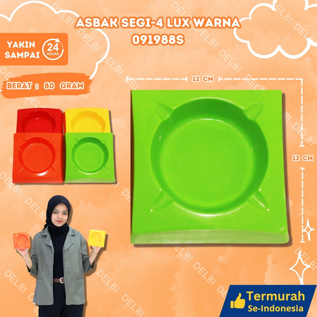 [091988S] ASBAK SEGI-4 LUX WARNA