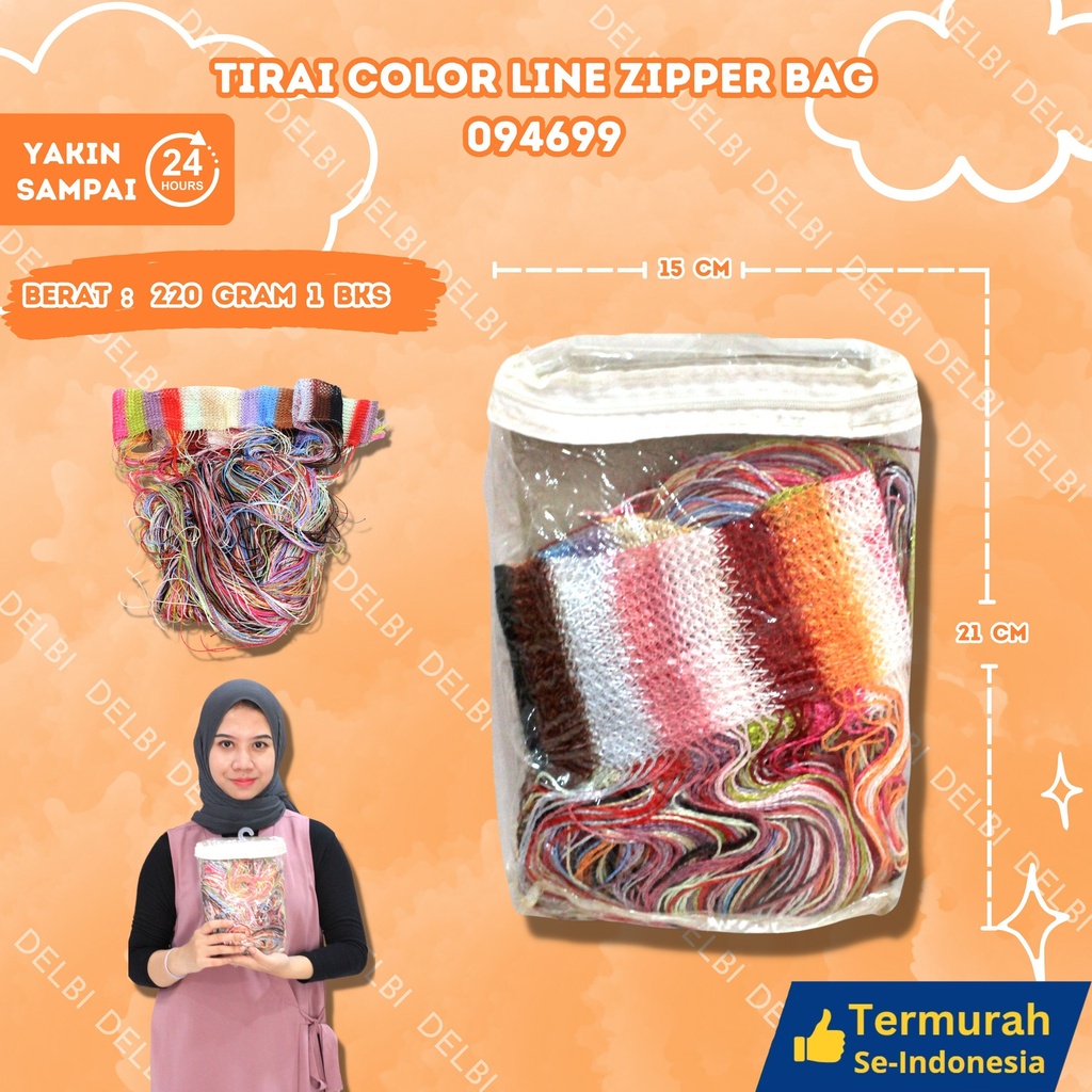 [094699] TIRAI COLOR LINE ZIPPER BAG/150PCS