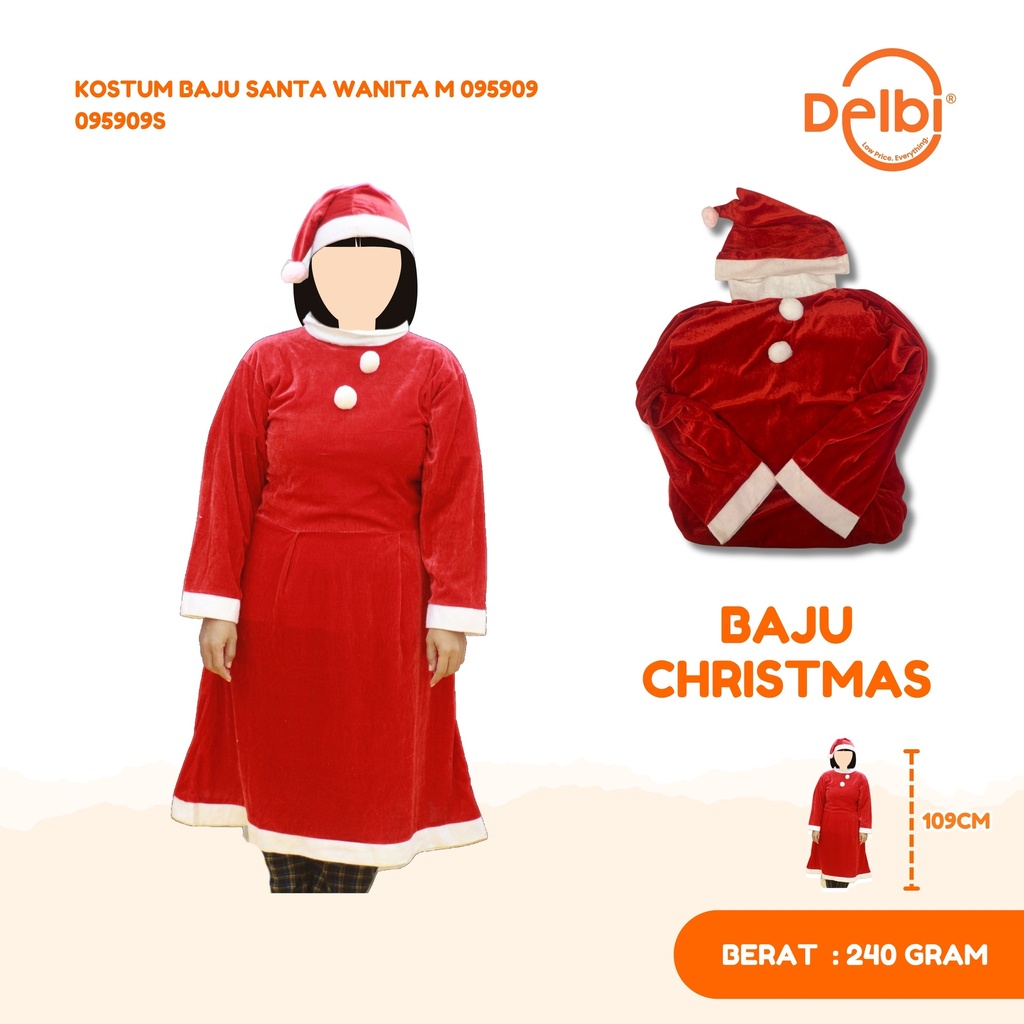 [095909S] KOSTUM BAJU SANTA WANITA M 095909