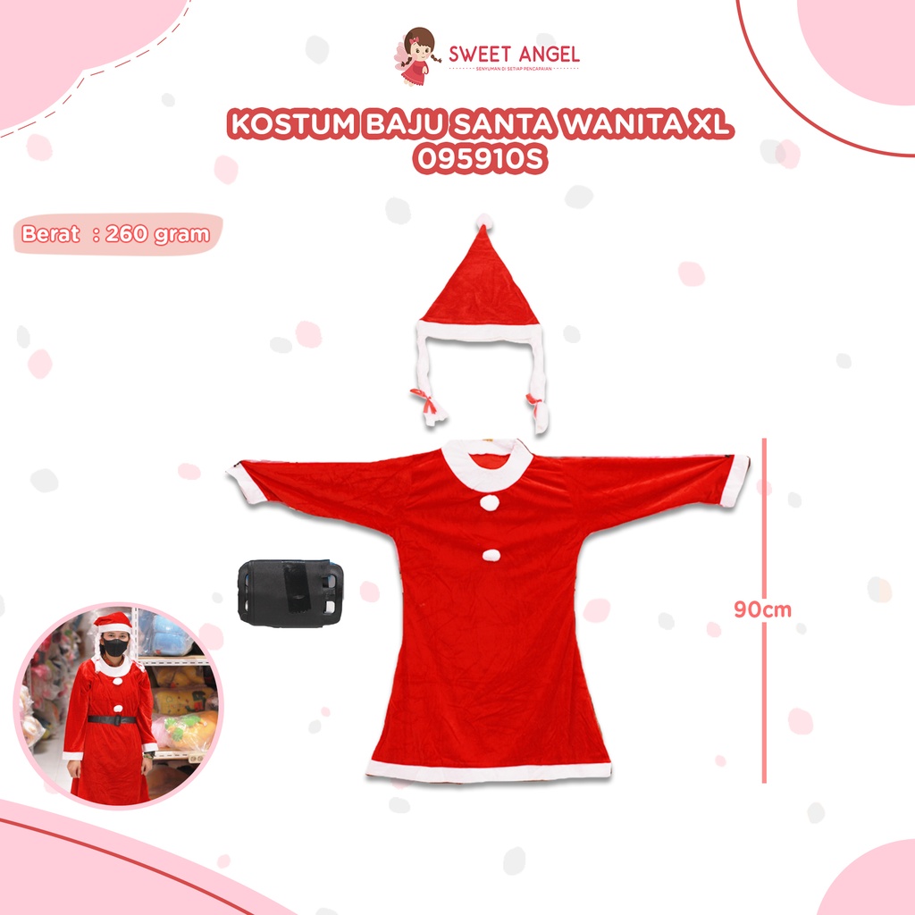 KOSTUM BAJU SANTA WANITA XL 095910