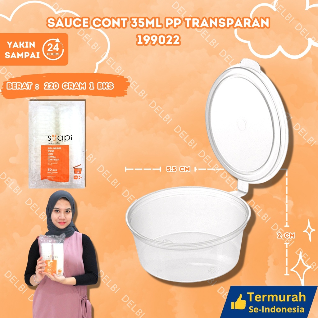 SAUCE CONT 35ML PP TRANSPARAN 24/50