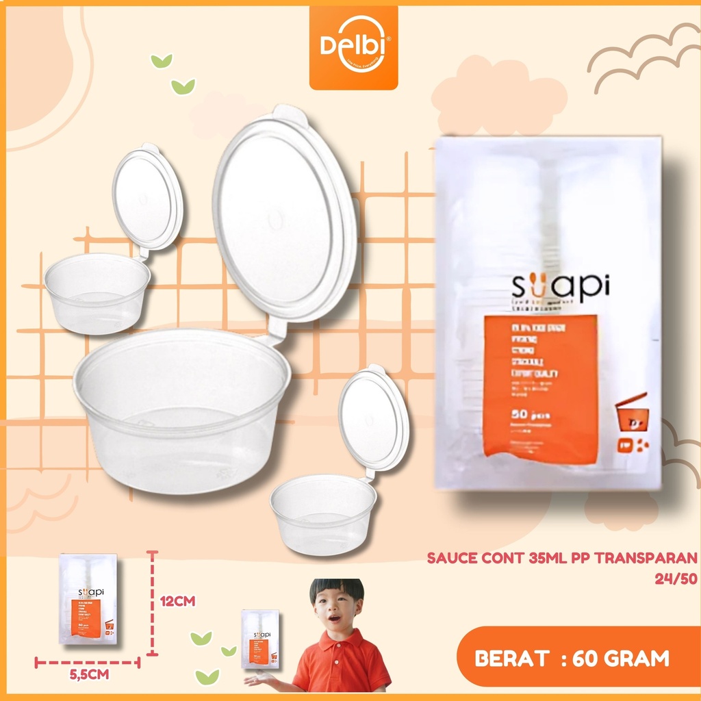 SAUCE CONT 35ML PP TRANSPARAN 24/50