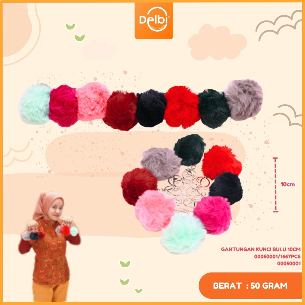 GANTUNGAN KUNCI BULU 10CM 4H" 