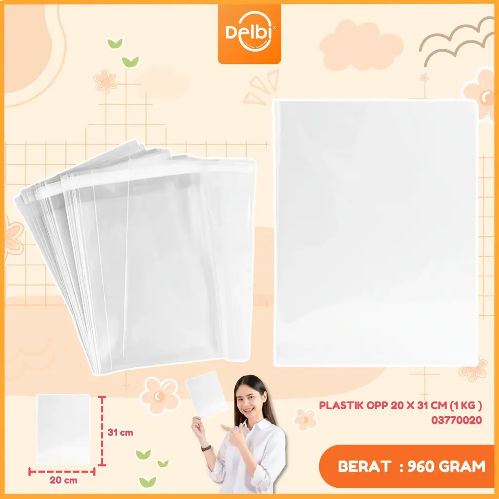 [03770020] PLASTIK OPP 20 X 31 CM (1 KG )