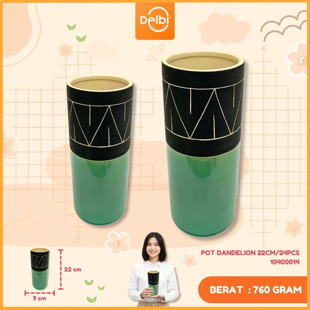 POT DANDELION 22CM/24PCS