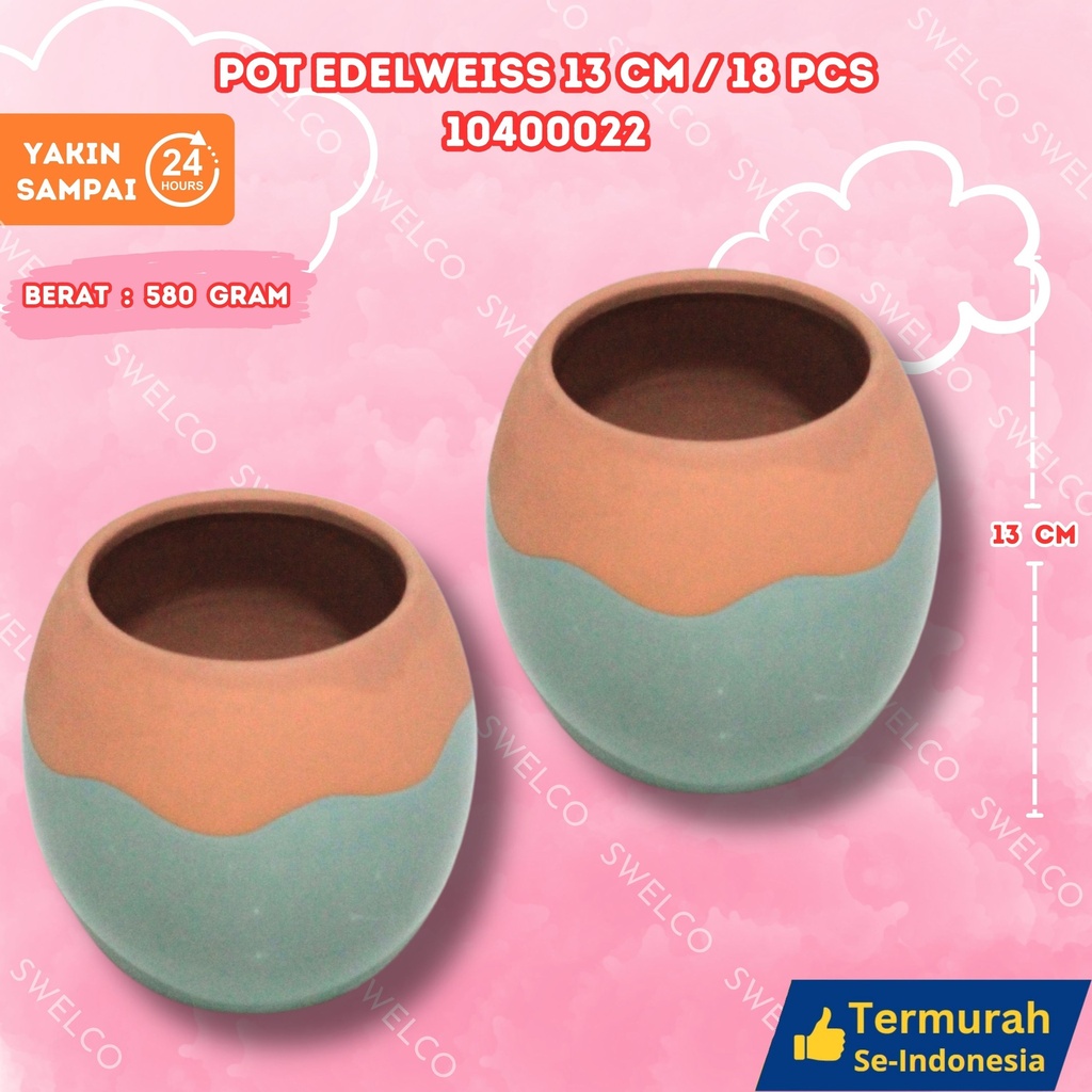 POT EDELWEISS 13CM/18PCS