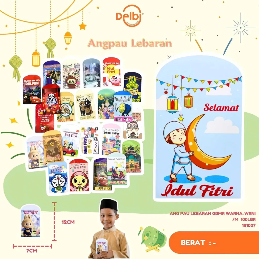 ANG PAU LEBARAN GBMR WARNA-WRNI AMPLOP LEBARAN M/100LBR