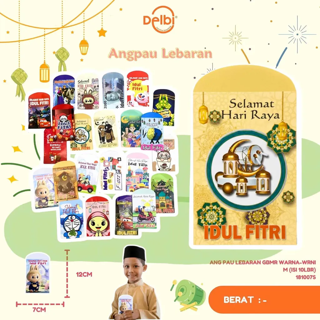 [181007S] ANG PAU LEBARAN GBMR WARNA-WRNI M AMPLOP LEBARAN (ISI 10LBR)