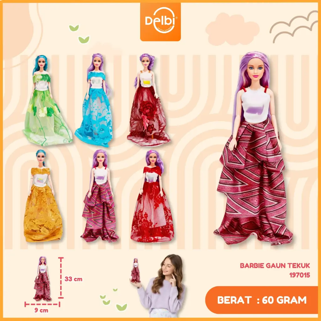 [197015] BARBIE GAUN TEKUK