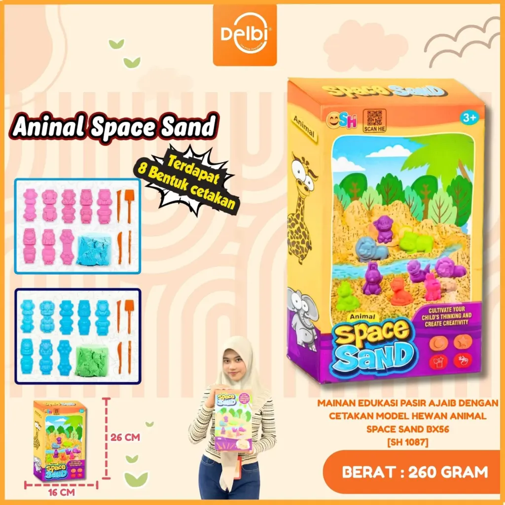 [SH 1087] MAINAN EDUKASI PASIR AJAIB DENGAN CETAKAN MODEL HEWAN ANIMAL SPACE SAND BX56