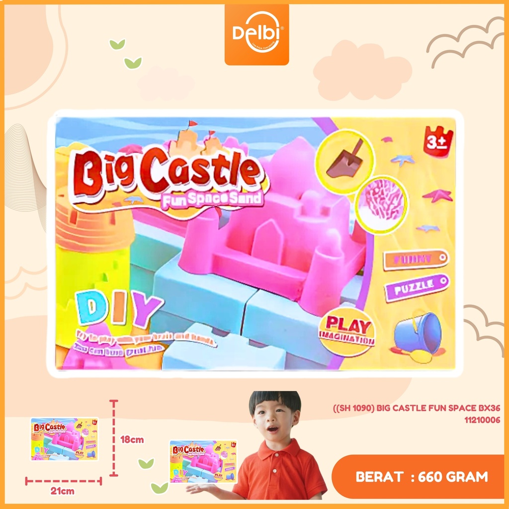 MAINAN EDUKASI BIG CASTLE FUN SPACE PASIR AJAIB DENGAN CETAKAN ISTANA BX36