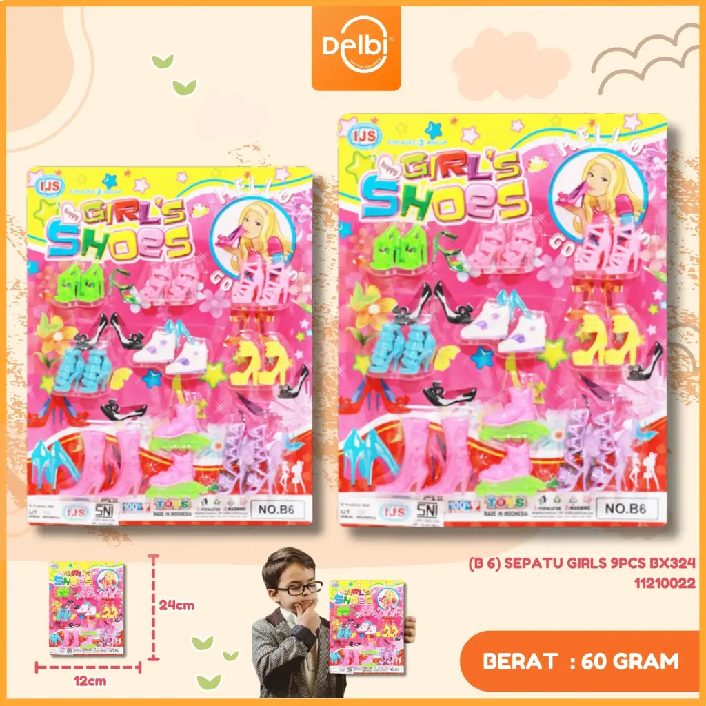 [11210022] (B 6) SEPATU GIRLS 9PCS BX324