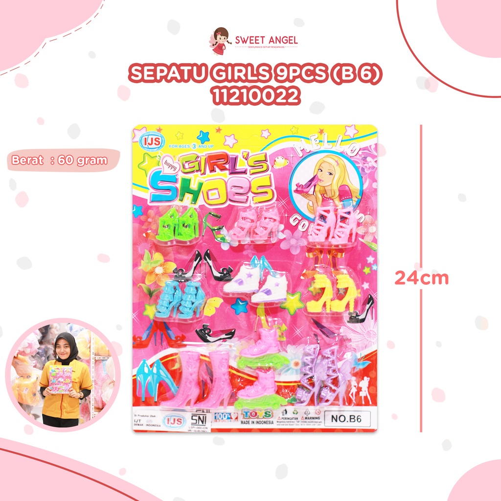 (B 6) SEPATU GIRLS 9PCS BX324