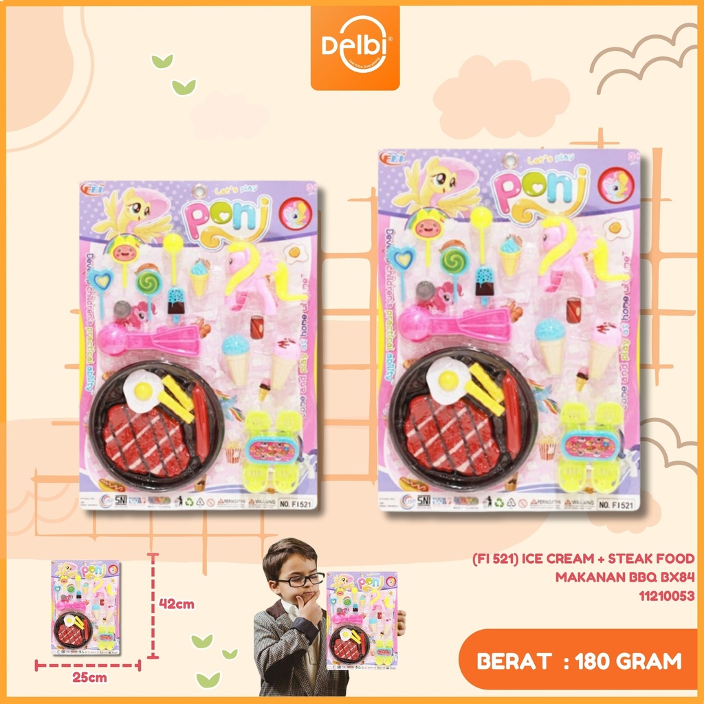 (FI 521) ICE CREAM + STEAK FOOD MAKANAN BBQ BX84