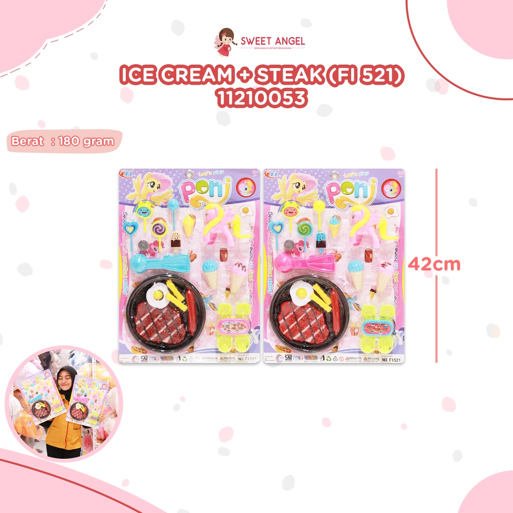 (FI 521) ICE CREAM + STEAK FOOD MAKANAN BBQ BX84