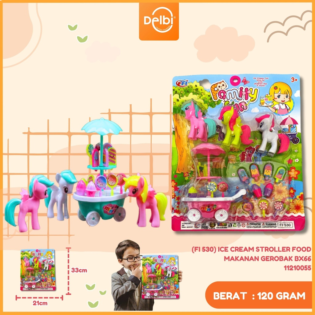 (FI 530) ICE CREAM STROLLER FOOD MAKANAN GEROBAK BX66