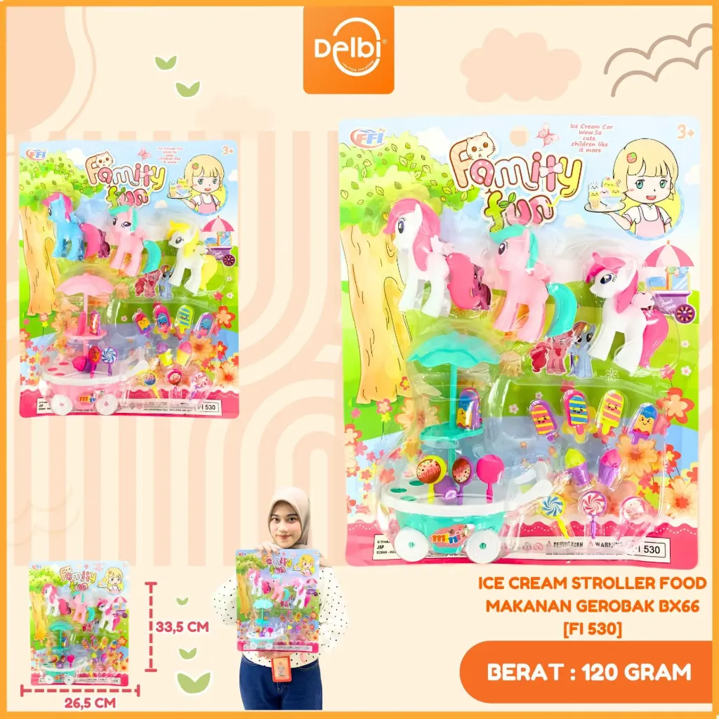 ICE CREAM STROLLER FOOD MAKANAN GEROBAK BX66