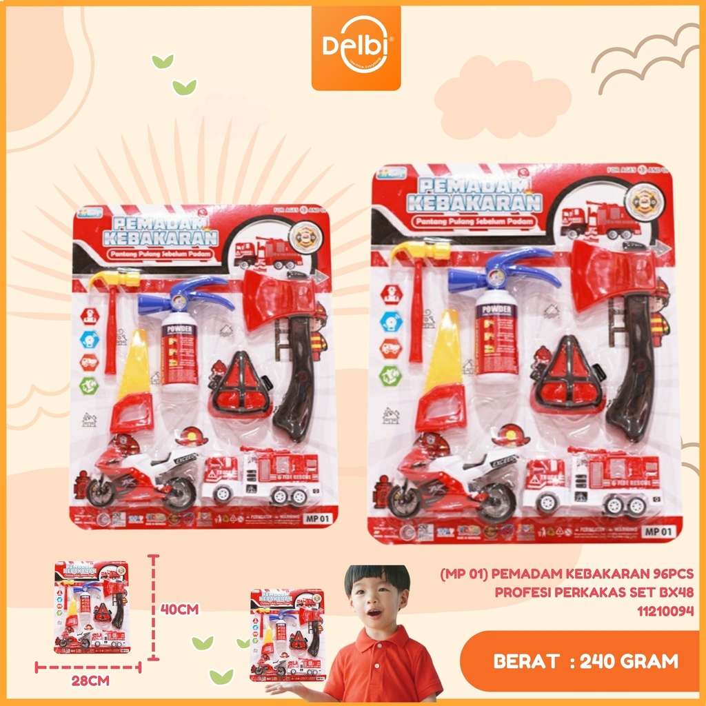 (MP 01) PEMADAM KEBAKARAN 96PCS PROFESI PERKAKAS SET BX48