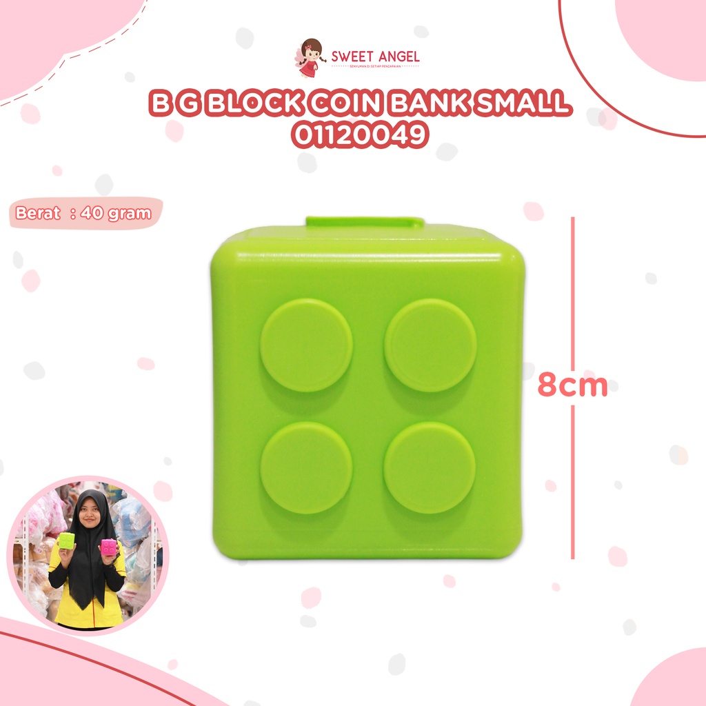[01120049] (CP901.TIKB/144P) B G BLOCK COIN BANK SMALL (Hijau)