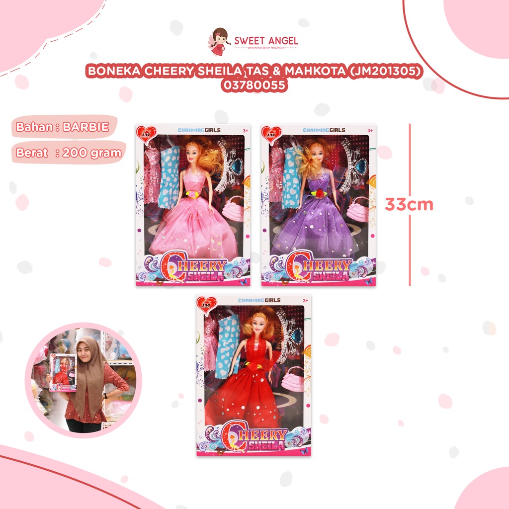 (JM201305) BONEKA CHEERY SHEILA TAS n MAHKOTA