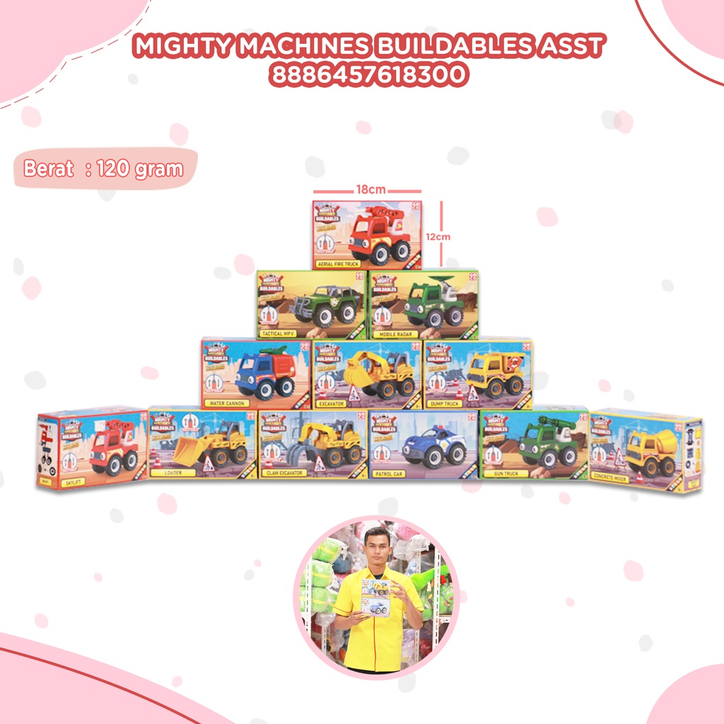 [8886457618300] Mighty Machines Buildables Asst