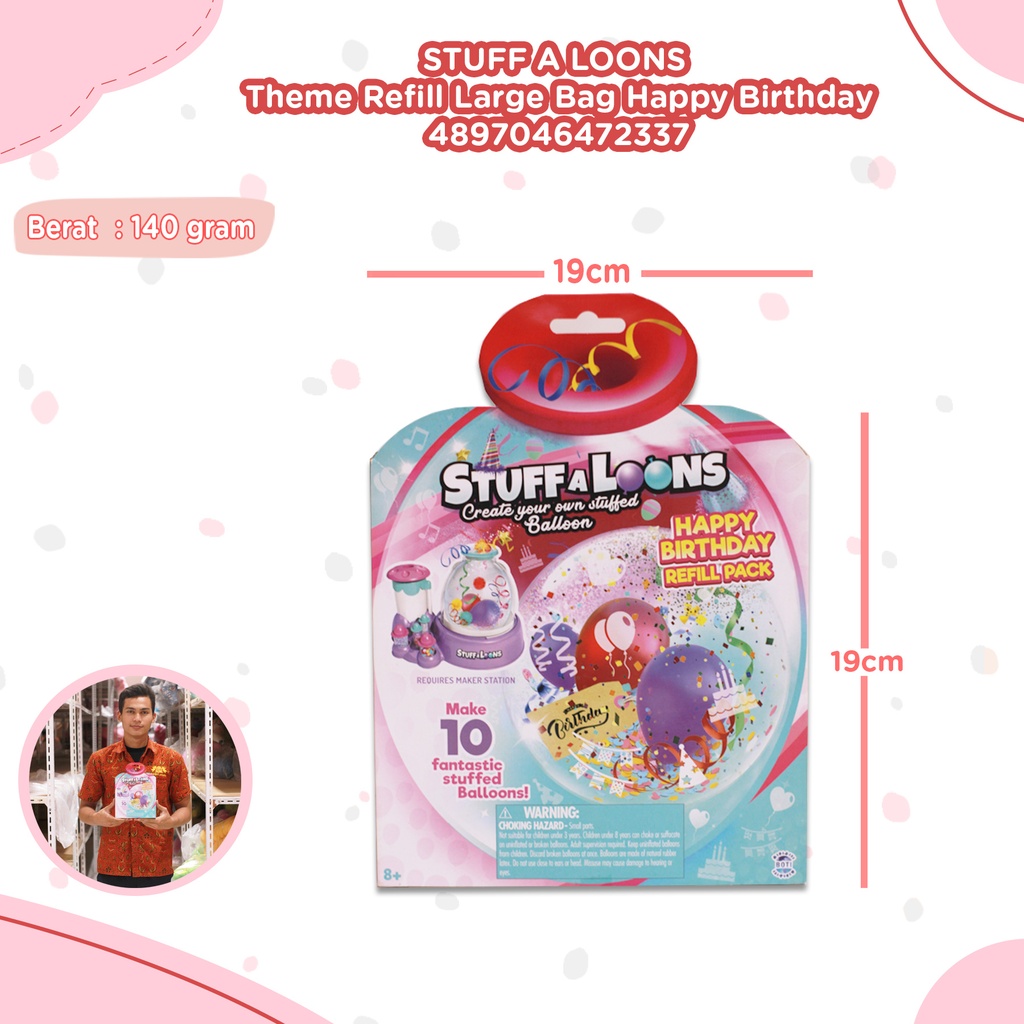 [4897046472337] STUFF-A-LOONS Theme Refill- Large Bag-Happy Birthday