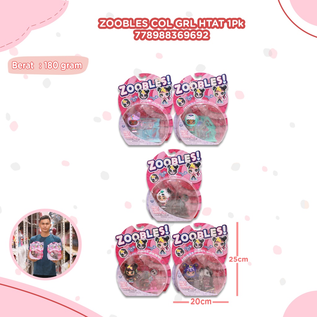 ZBL COL Zoobles Grl Htat1Pk ast (6061365