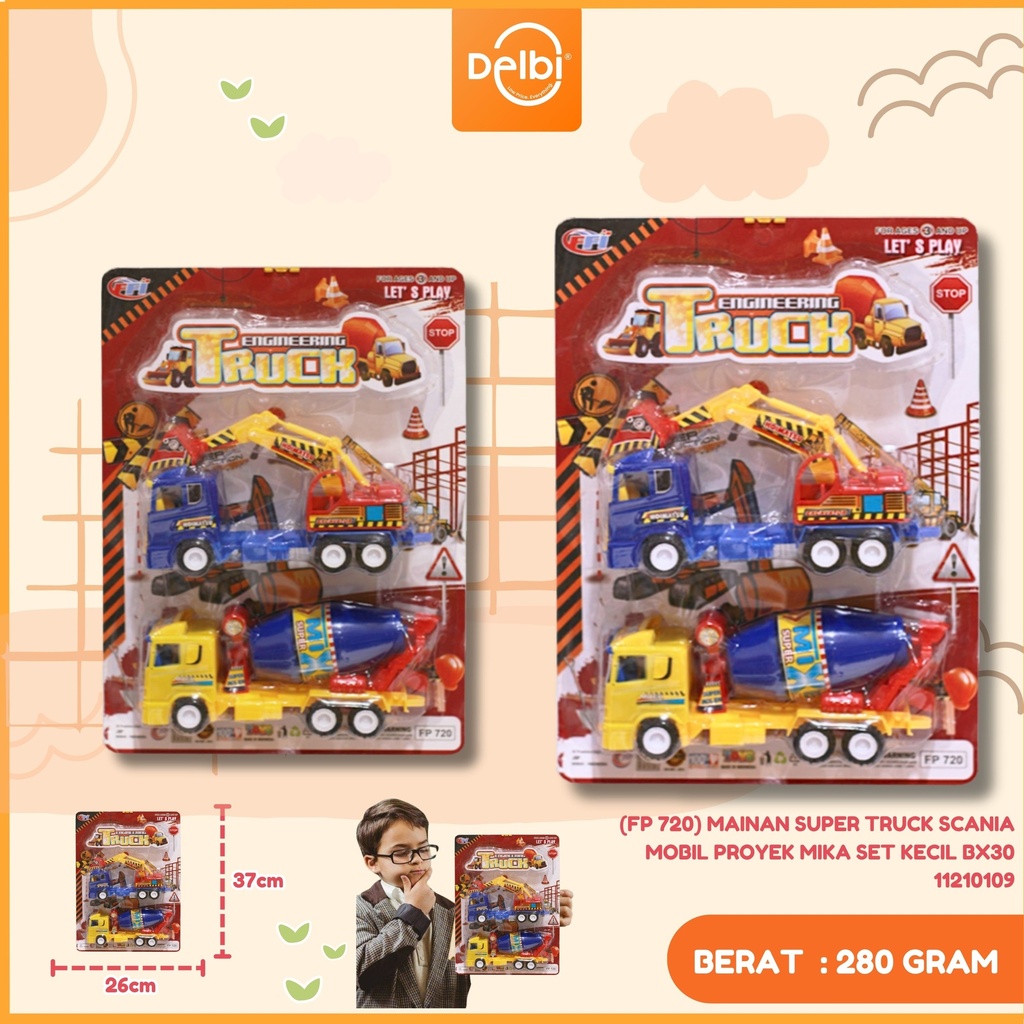 (FP 720) MAINAN SUPER TRUCK SCANIA MOBIL PROYEK MIKA SET KECIL BX30