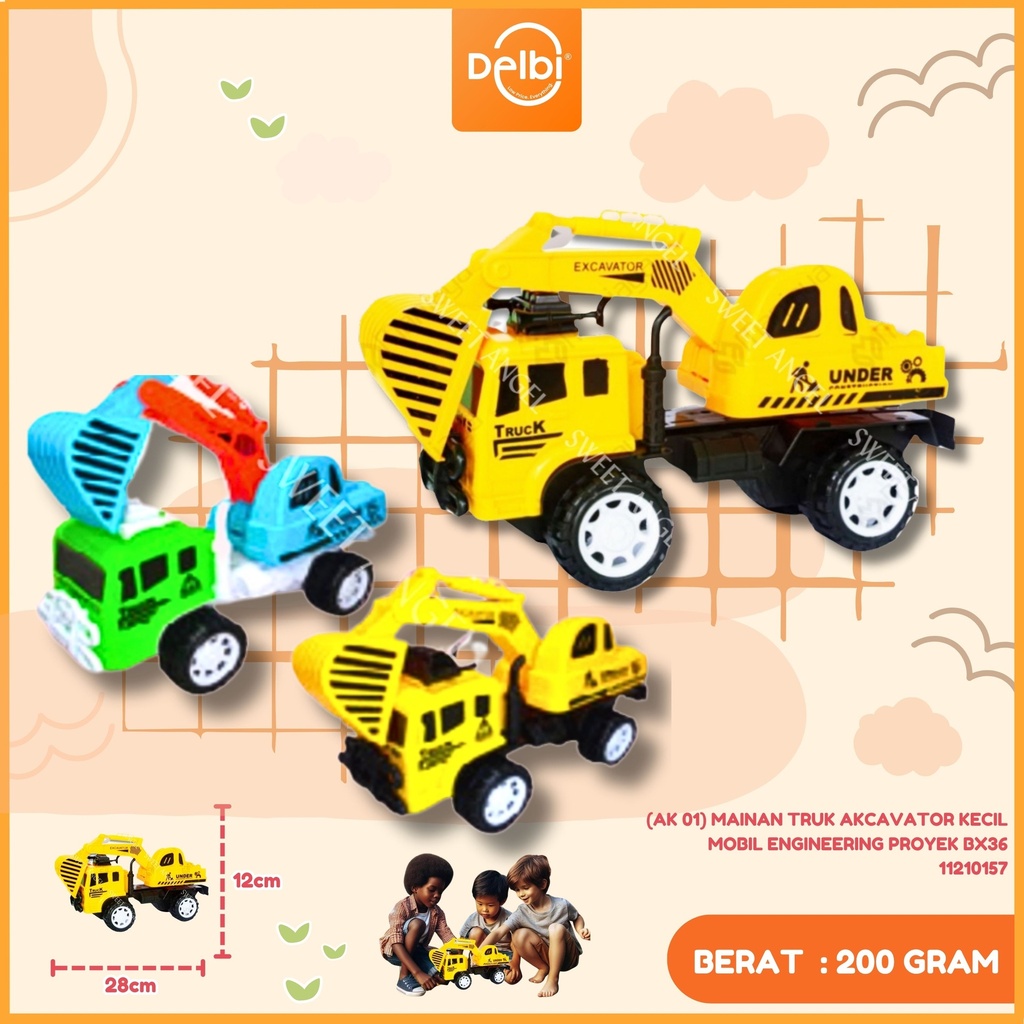 MAINAN MOBILAN TRUCK EXCAVATOR KECIL MOBIL TRUK ENGINEERING PROYEK BX36