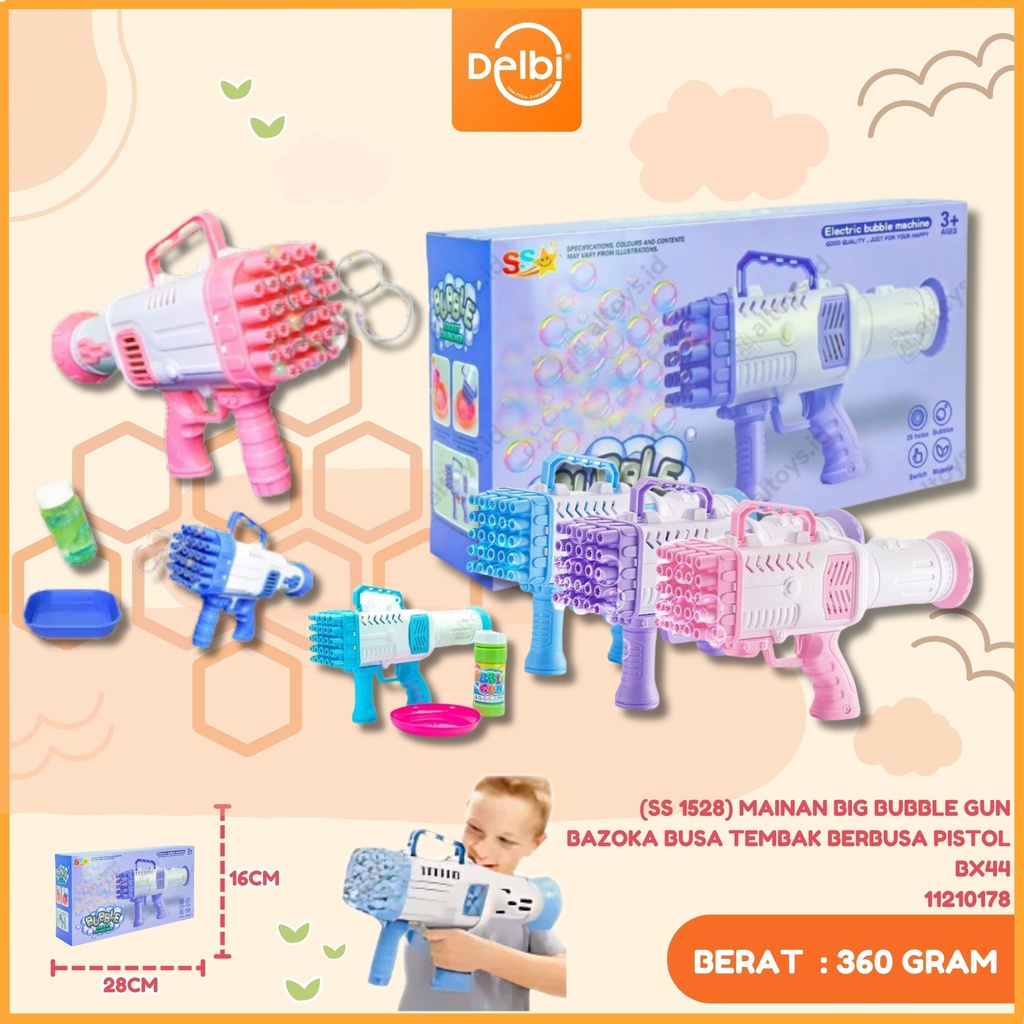 MAINAN BIG BUBBLE GUN BAZOKA BUSA TEMBAK BERBUSA PISTOL BX44