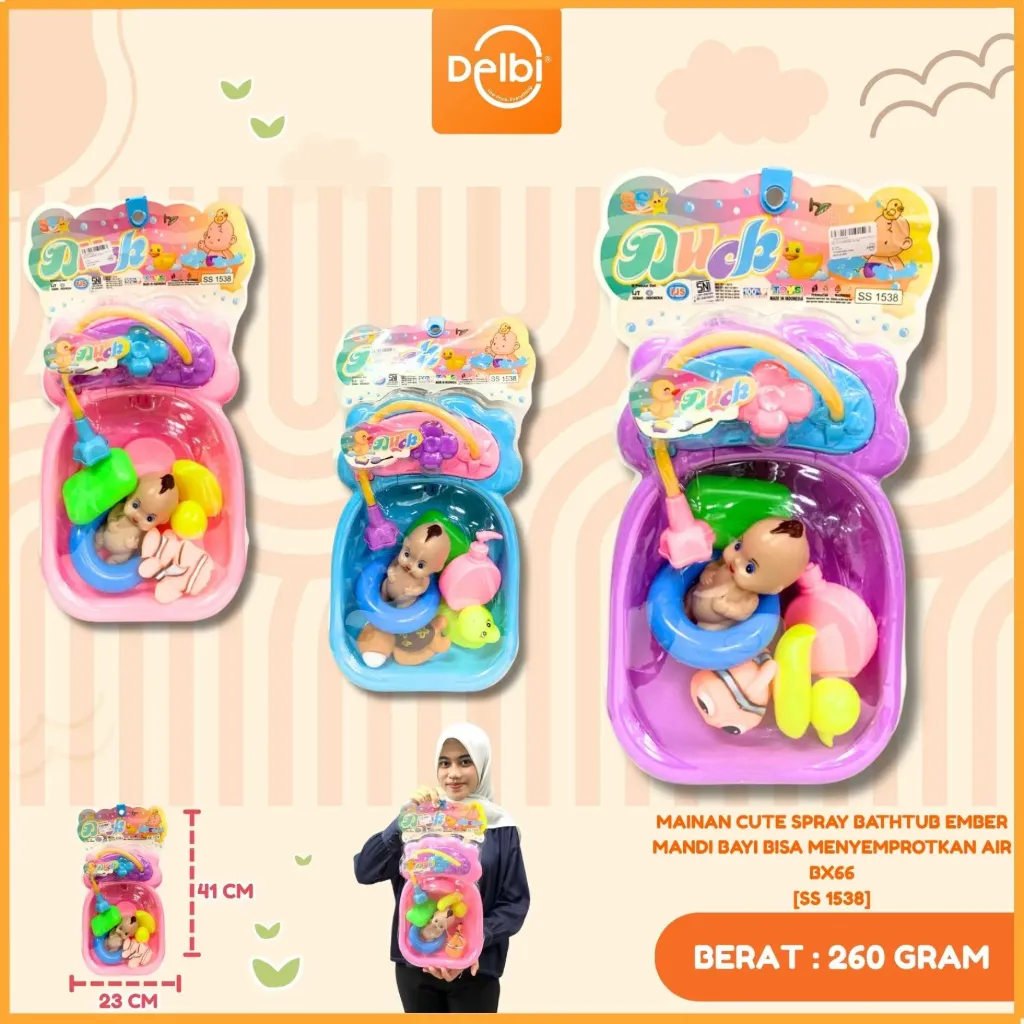 [SS 1538] MAINAN CUTE SPRAY BATHTUB EMBER MANDI BAYI BISA MENYEMPROTKAN AIR PLASTIK PP BX66