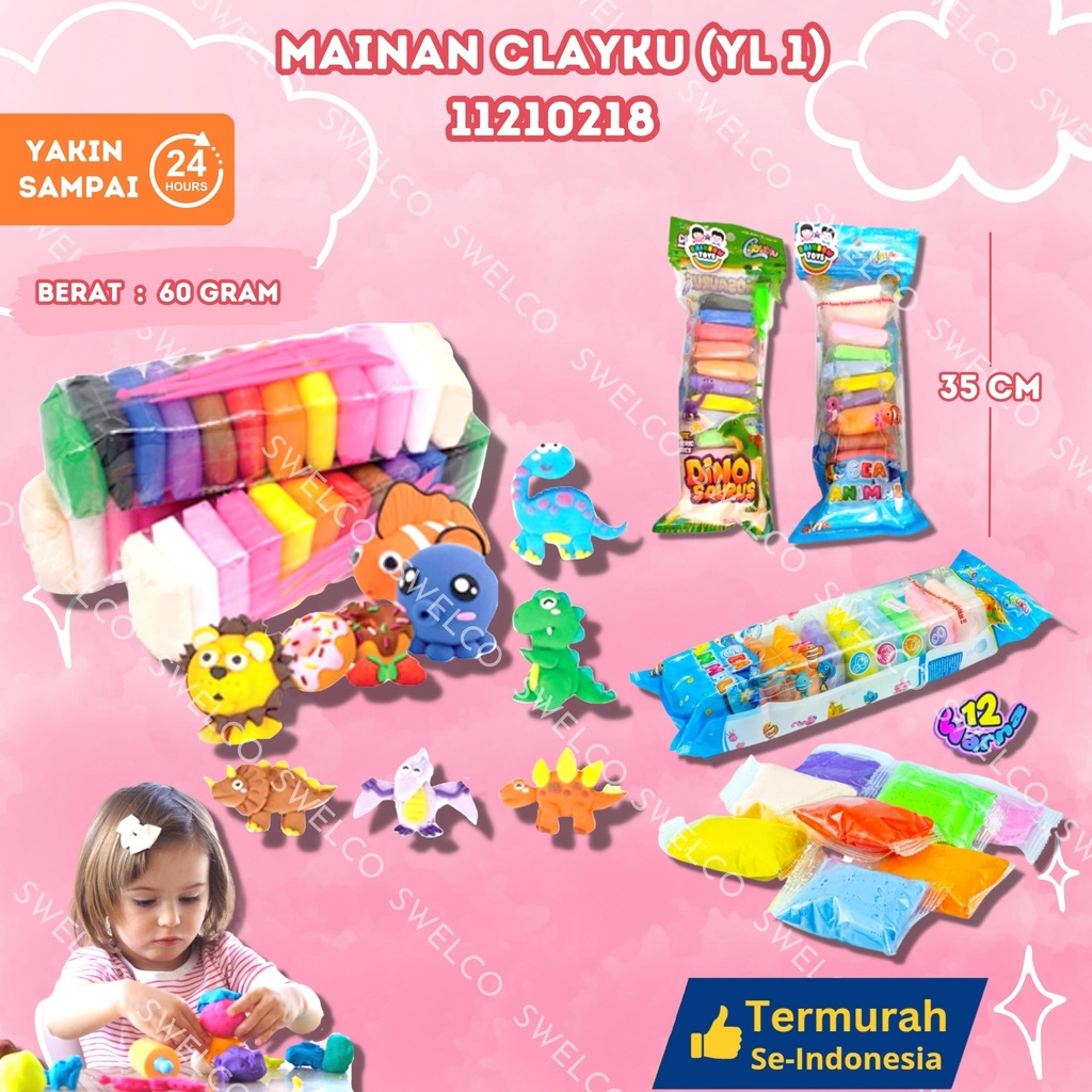 (YL 1) MAINAN CLAYKU ISI 12PCS OPP BX160