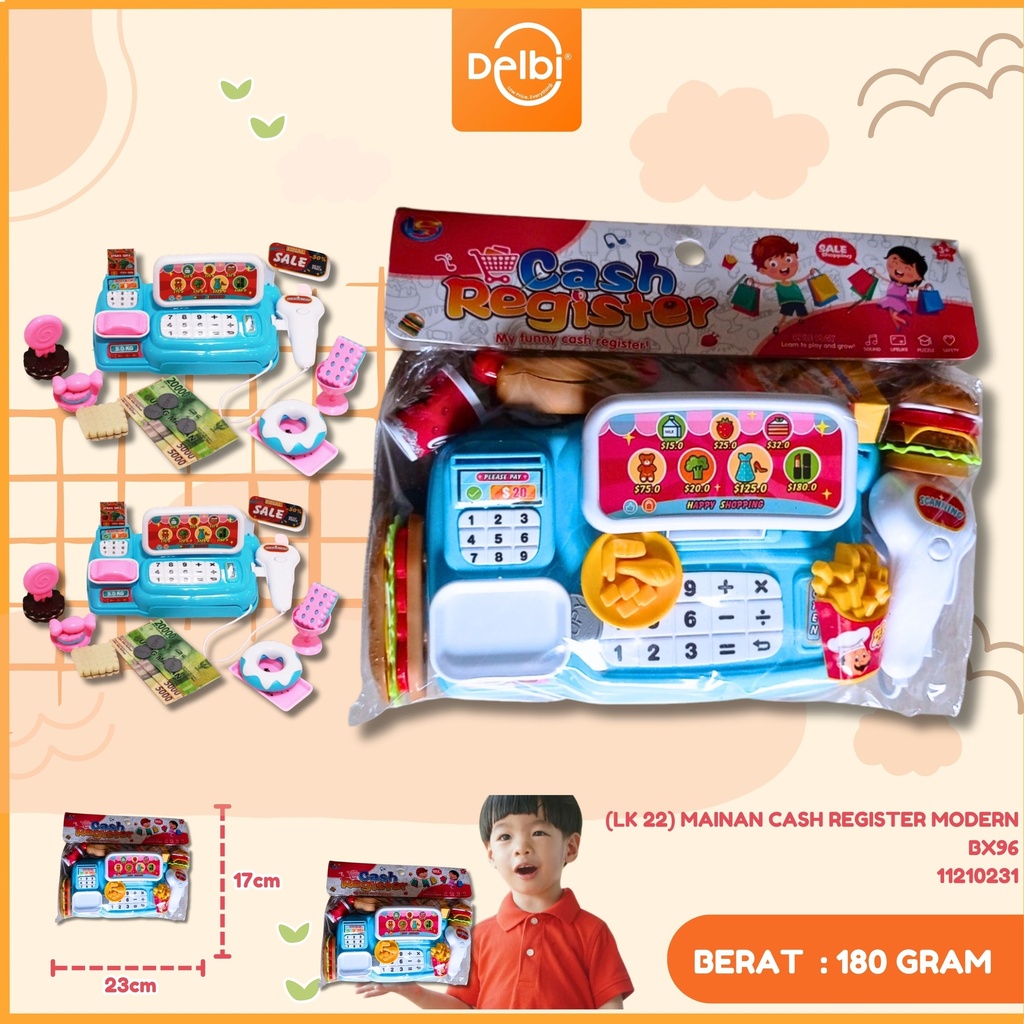 MAINAN CASH REGISTER MODERN KASIR PEMBELANJAAN PLASTIK PP BX96