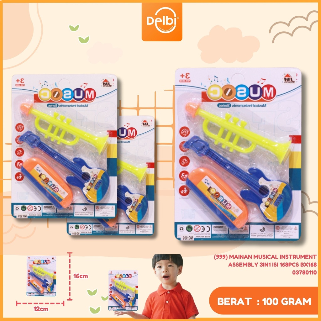 (999) MAINAN MUSICAL INSTRUMENT ASSEMBLY 3IN1 ISI 168PCS BX168