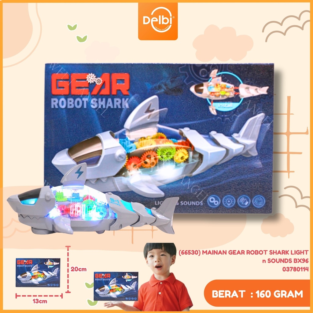(66530) MAINAN GEAR ROBOT SHARK LIGHT n SOUNDS BX96