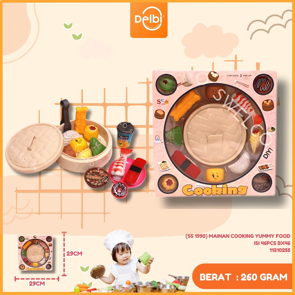 MAINAN COOKING YUMMY FOOD ISI 46PCS BX46