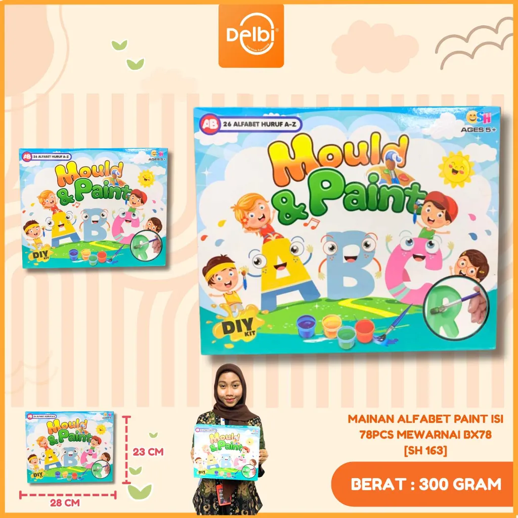 MAINAN ALFABET PAINT ISI 78PCS MEWARNAI BX78
