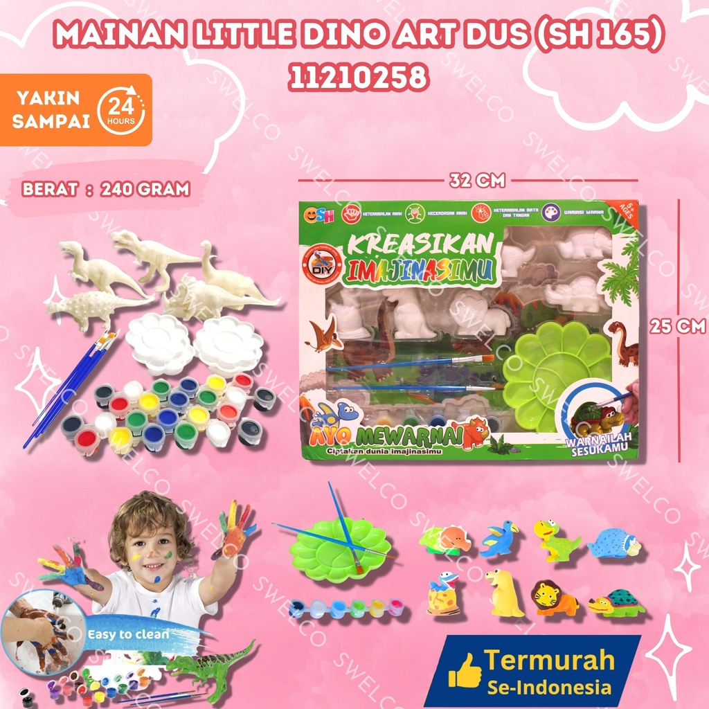 (SH 165) MAINAN LITTLE DINO ART DUS ISI 34PCS BX34