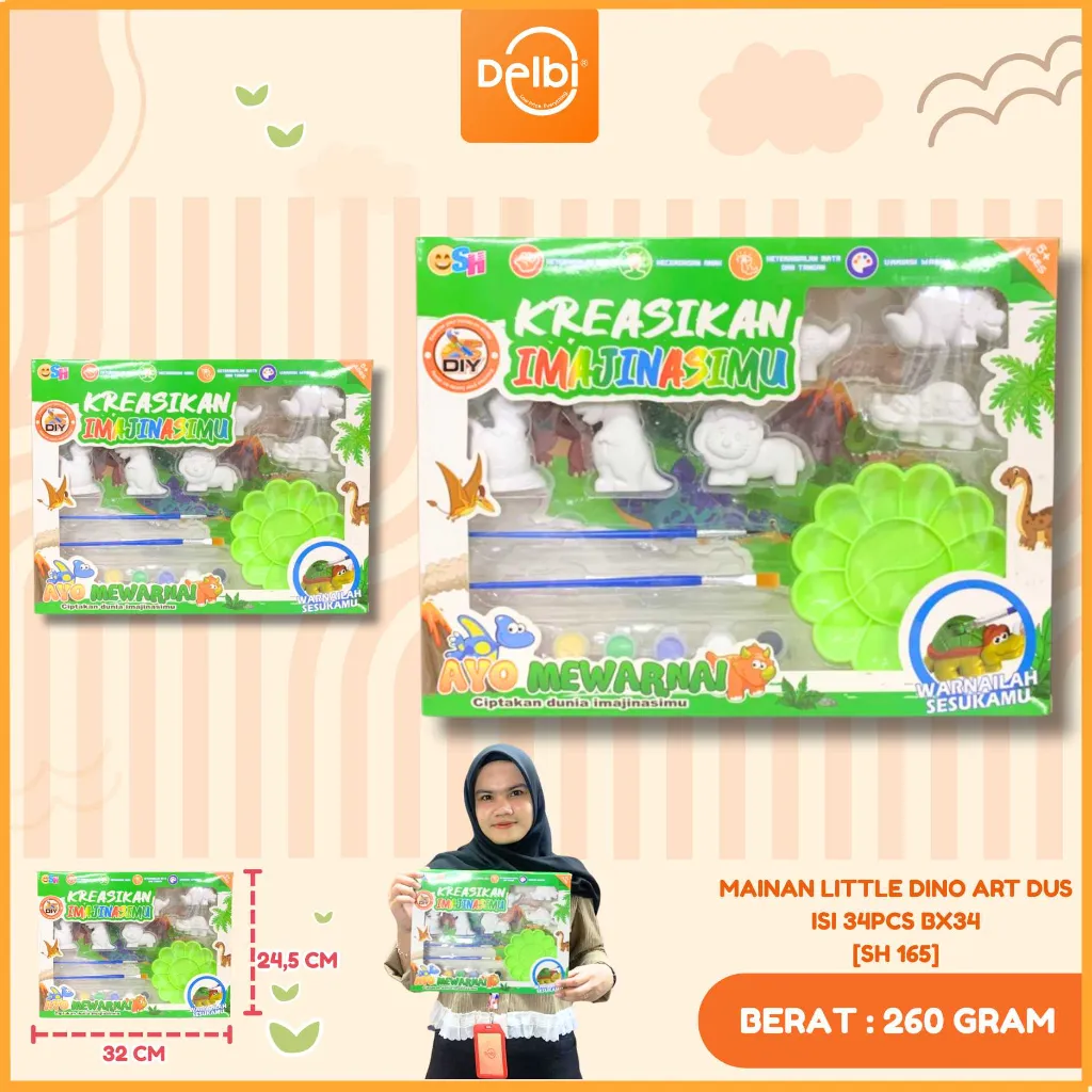MAINAN LITTLE DINO ART DUS ISI 34PCS BX34