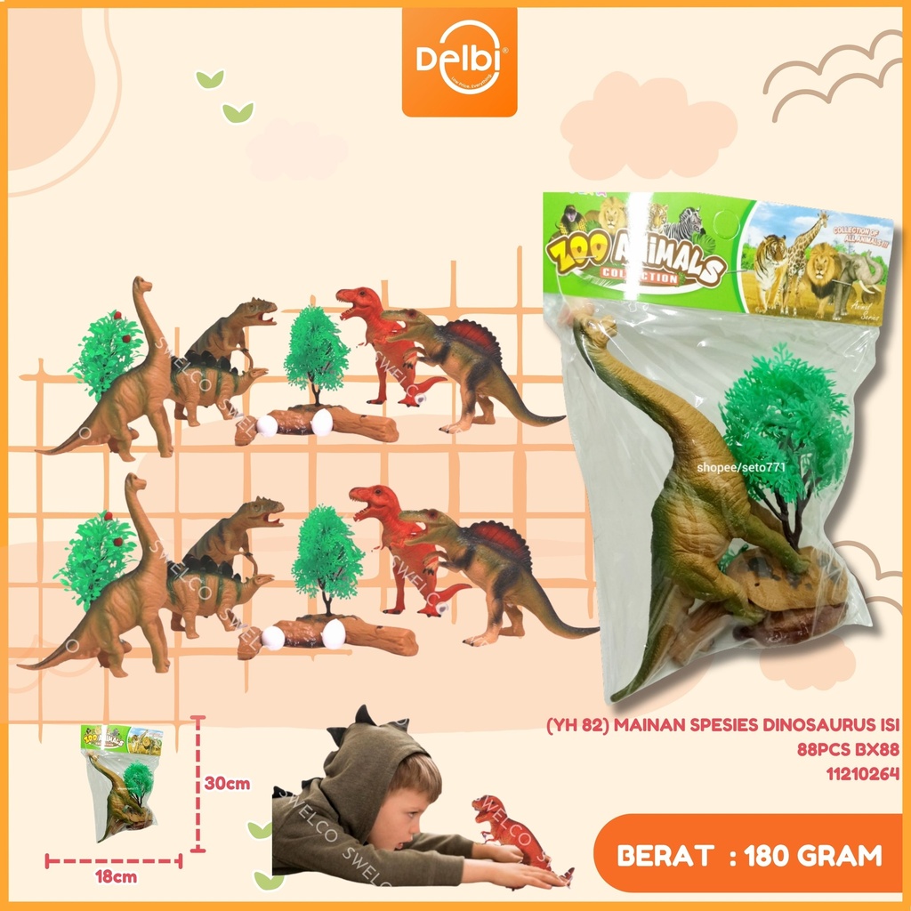 MAINAN SPESIES DINOSAURUS ISI 88PCS BX88