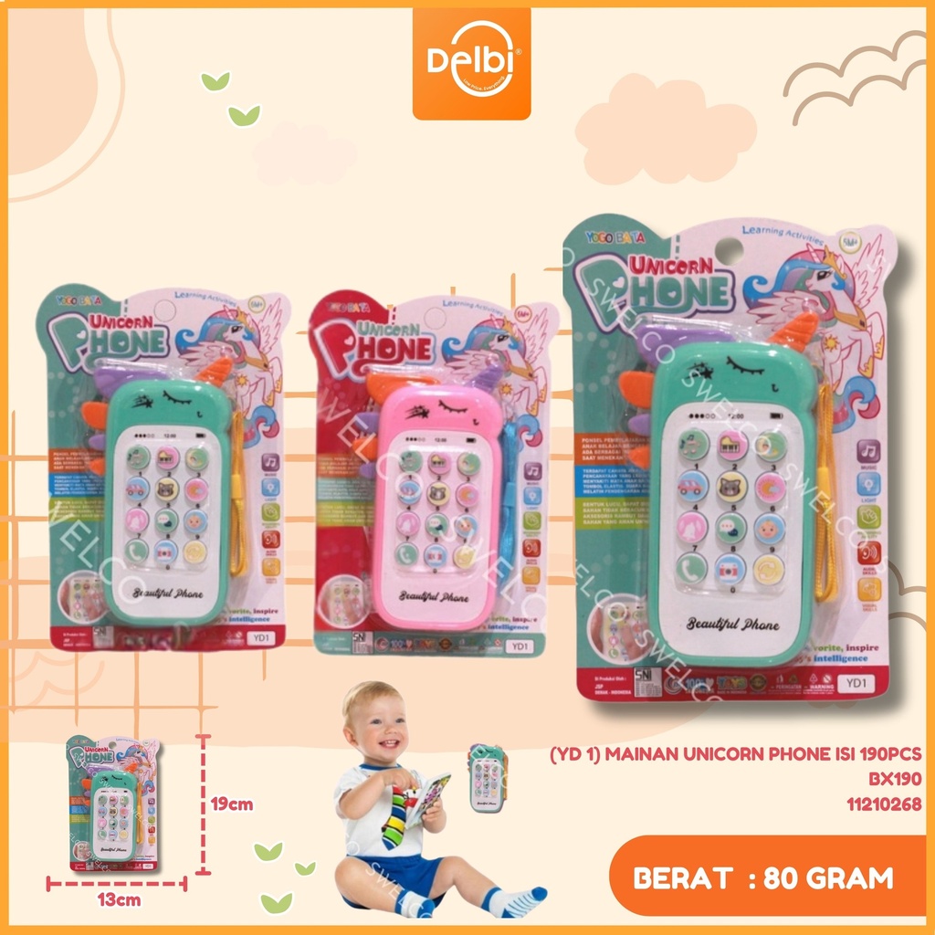 (YD 1) MAINAN UNICORN PHONE ISI 190PCS BX190