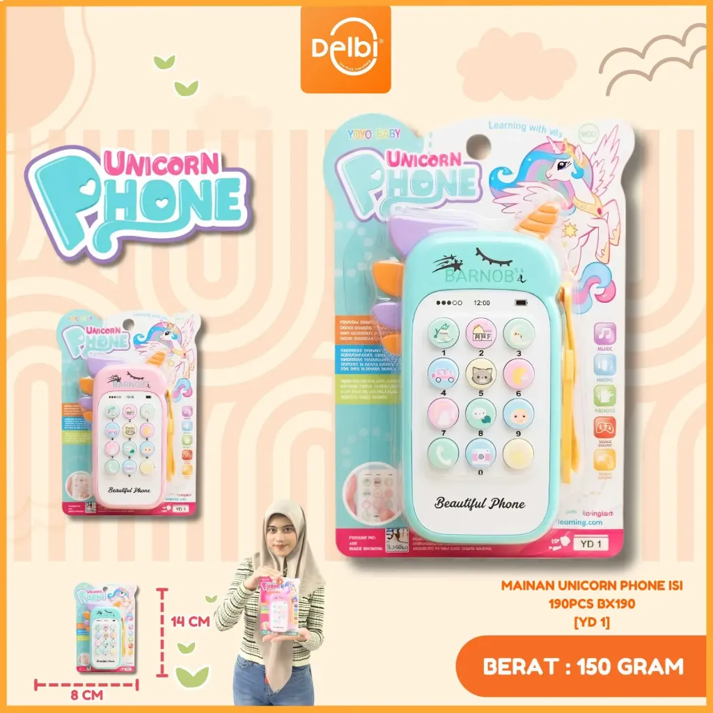 MAINAN UNICORN PHONE ISI 190PCS BX190