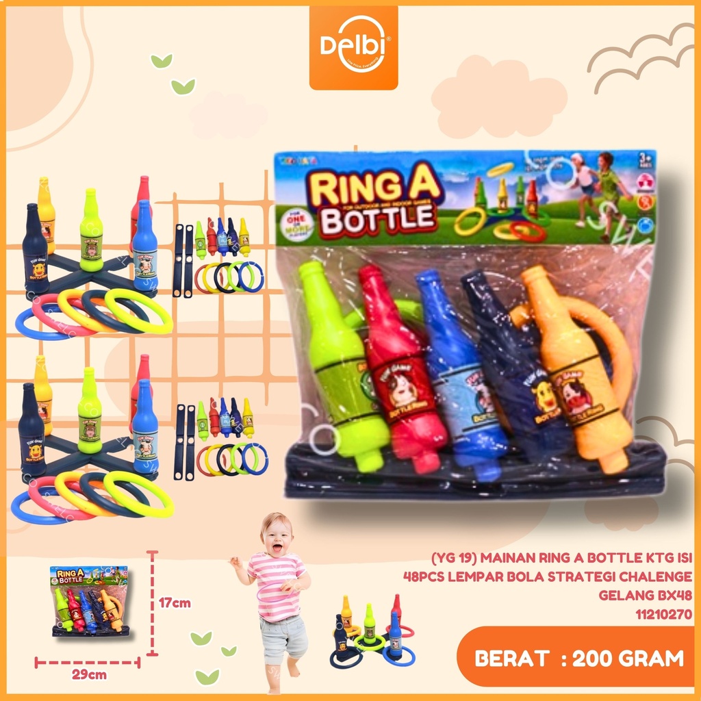 MAINAN RING A BOTTLE KTG ISI 48PCS LEMPAR BOLA STRATEGI CHALENGE GELANG BX48