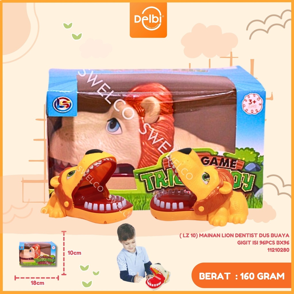 ( LZ 10) MAINAN LION DENTIST DUS BUAYA GIGIT ISI 96PCS BX96