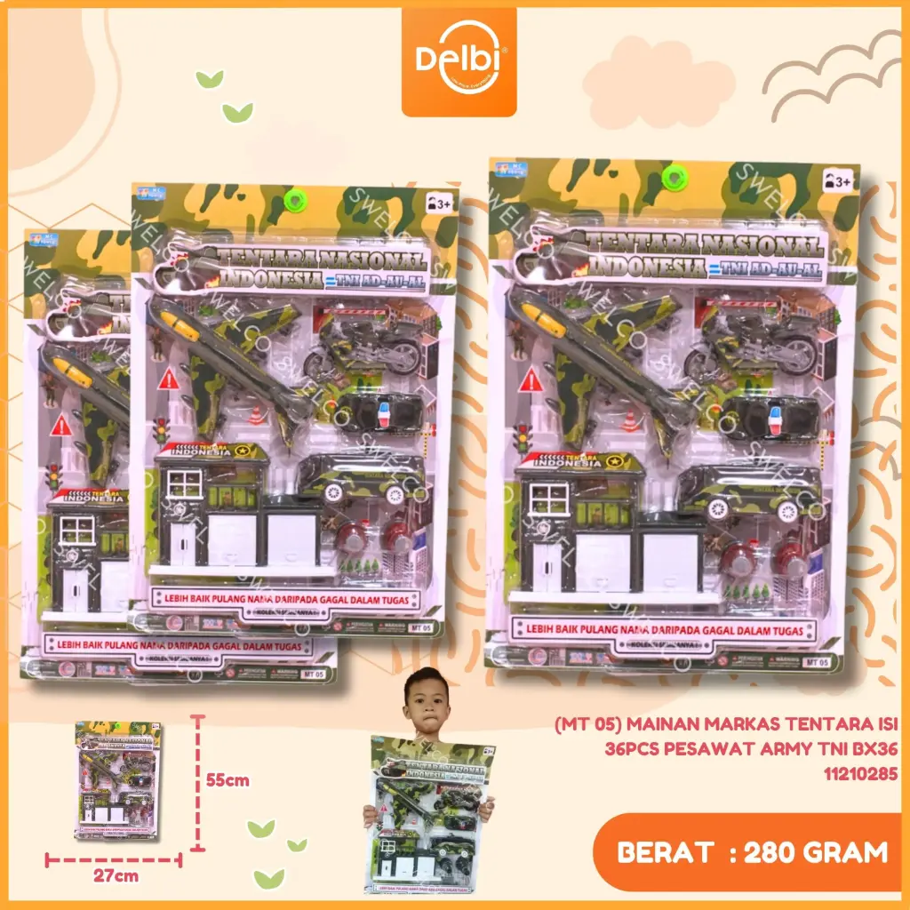 MAINAN MARKAS TENTARA ISI 36PCS PESAWAT ARMY TNI BX36