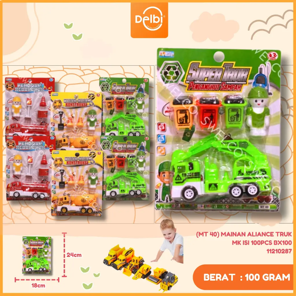 (MT 40) MAINAN ALIANCE TRUK MK ISI 100PCS BX100