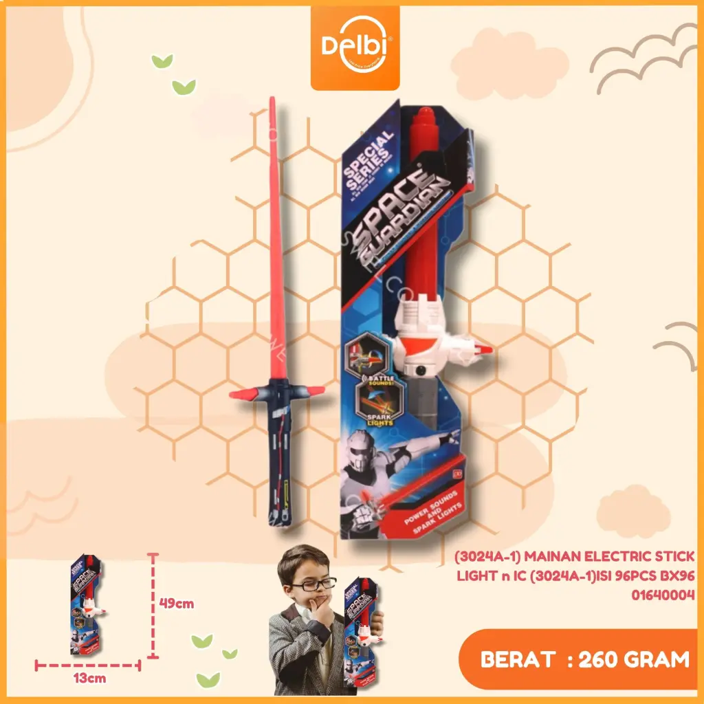 (3024A-1) MAINAN ELECTRIC STICK LIGHT n IC (3024A-1)ISI 96PCS BX96