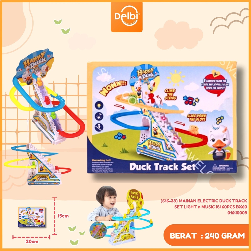(616-33) MAINAN ELECTRIC DUCK TRACK SET LIGHT n MUSIC ISI 60PCS BX60