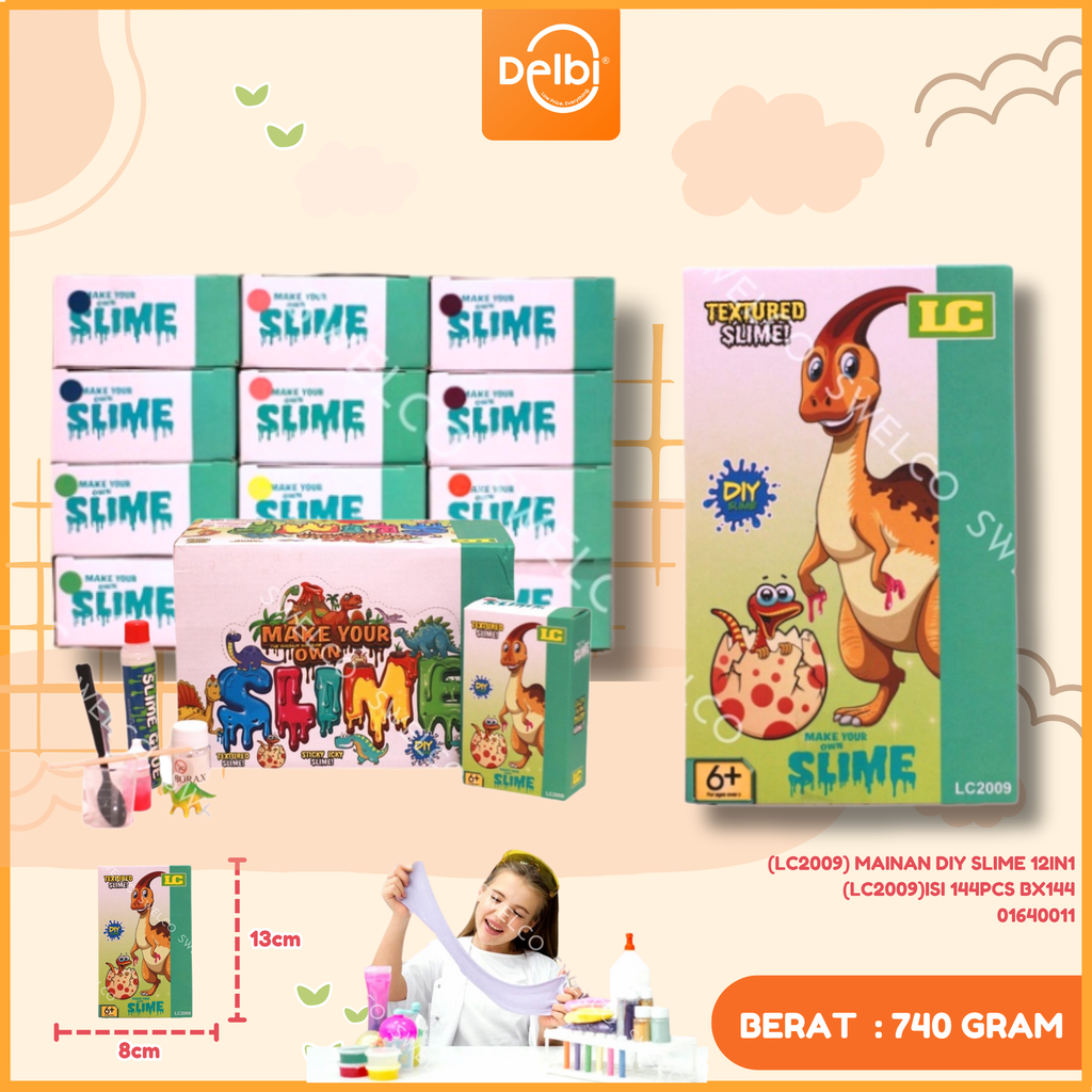 (LC2009) MAINAN DIY SLIME 12IN1 (LC2009)ISI 144PCS BX144